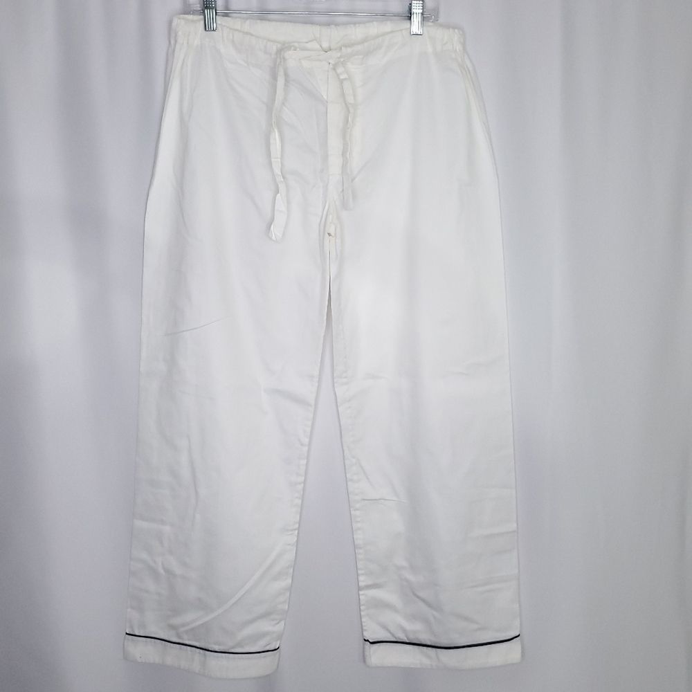 Bodas seersucker cotton pajama pant white sz Large - Picture 2 of 7